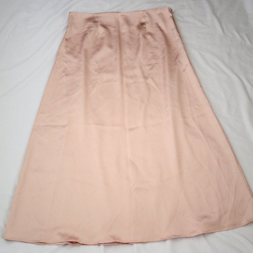 Lyaner Pink Silk Midi Skirt Size L